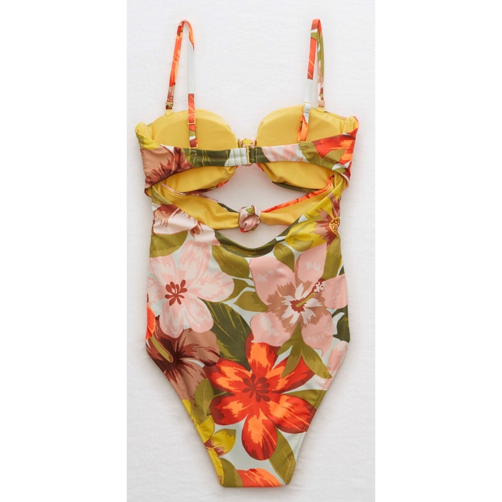 🆕 [aerie] triple knot floral one piece swimsuit - Picture 3 of 16